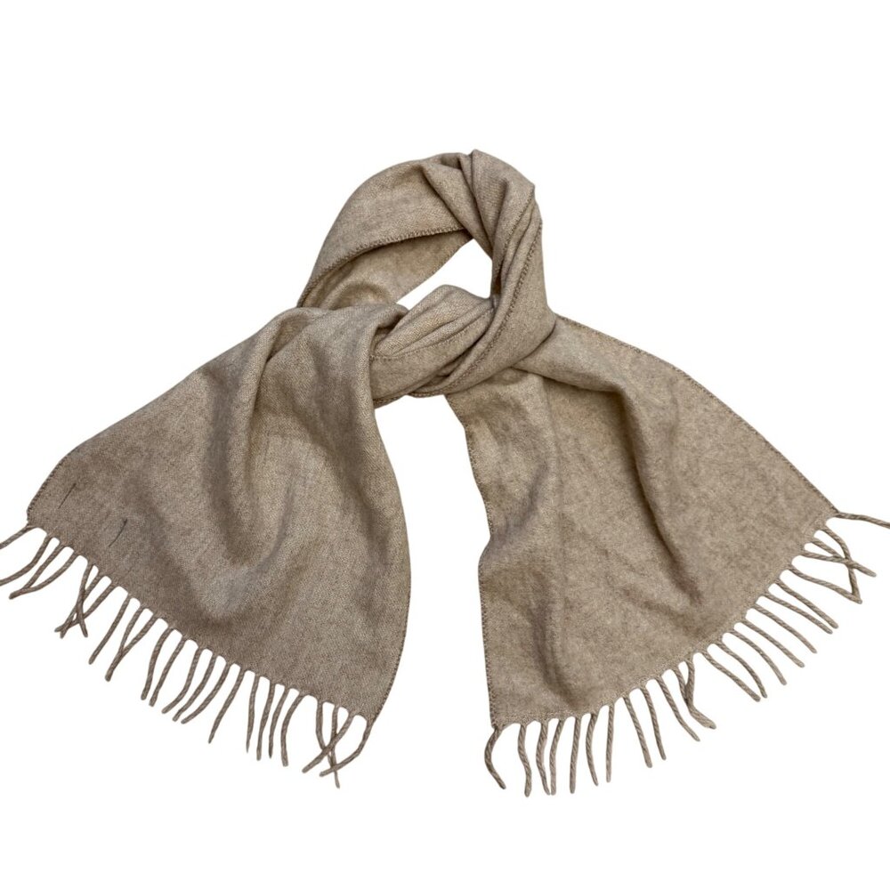 Echo Women's Cashmere Fringed Wrap Scarf One Size Beige Cozy Minimalist